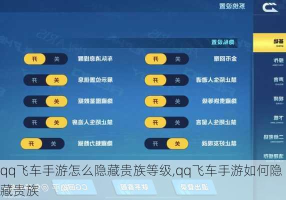 qq飞车手游怎么隐藏贵族等级,qq飞车手游如何隐藏贵族