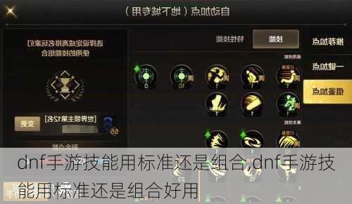 dnf手游技能用标准还是组合,dnf手游技能用标准还是组合好用