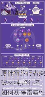 原神雷旅行者突破材料,旅行者如何获得雷属性