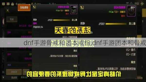 dnf手游骨戒和团本戒指,dnf手游团本和骨戒