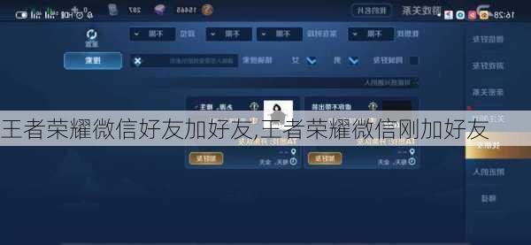 王者荣耀微信好友加好友,王者荣耀微信刚加好友
