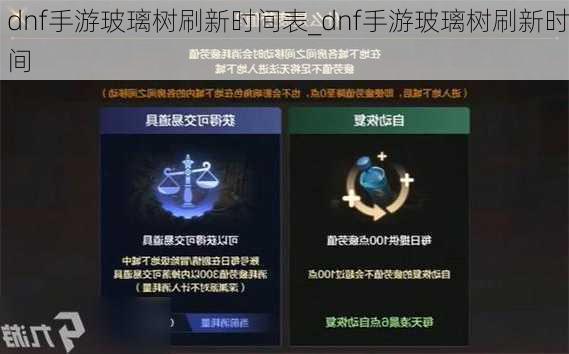 dnf手游玻璃树刷新时间表_dnf手游玻璃树刷新时间