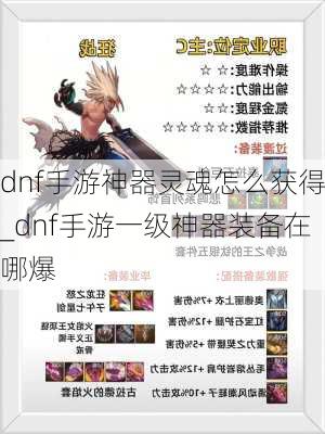 dnf手游神器灵魂怎么获得_dnf手游一级神器装备在哪爆