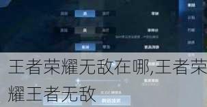 王者荣耀无敌在哪,王者荣耀王者无敌