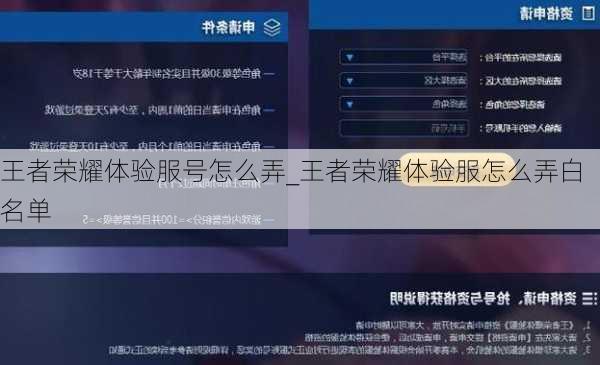 王者荣耀体验服号怎么弄_王者荣耀体验服怎么弄白名单