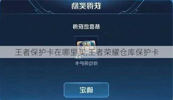 王者保护卡在哪里买,王者荣耀仓库保护卡