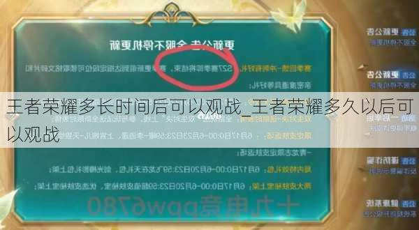 王者荣耀多长时间后可以观战_王者荣耀多久以后可以观战