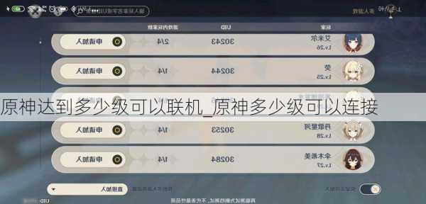 原神达到多少级可以联机_原神多少级可以连接