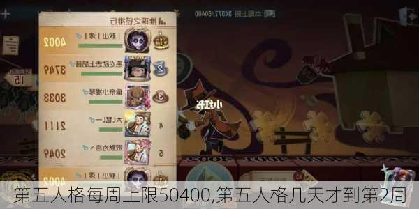 第五人格每周上限50400,第五人格几天才到第2周