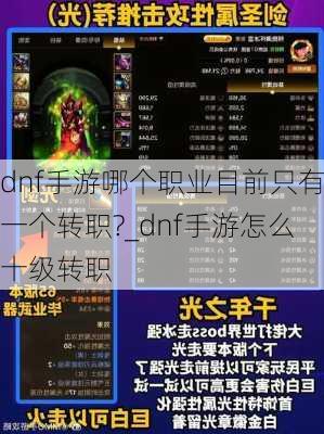 dnf手游哪个职业目前只有一个转职?_dnf手游怎么十级转职