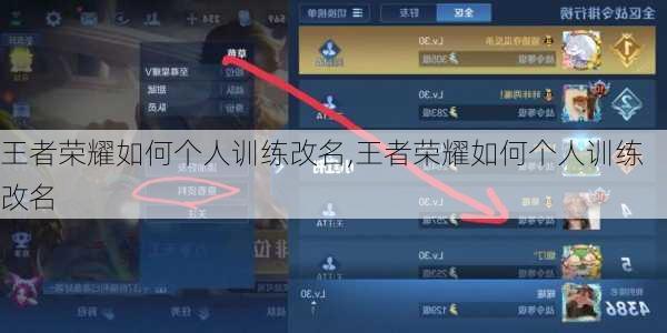 王者荣耀如何个人训练改名,王者荣耀如何个人训练改名