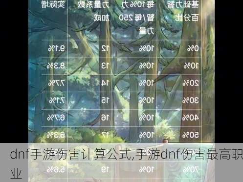 dnf手游伤害计算公式,手游dnf伤害最高职业