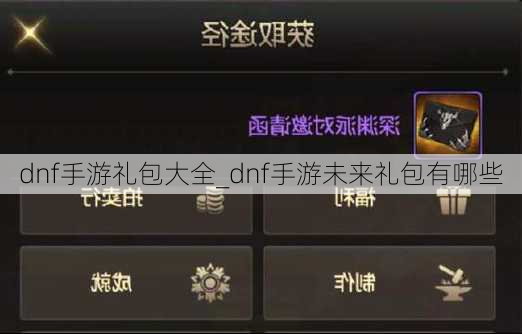 dnf手游礼包大全_dnf手游未来礼包有哪些