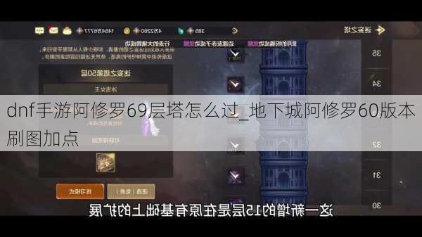 dnf手游阿修罗69层塔怎么过_地下城阿修罗60版本刷图加点