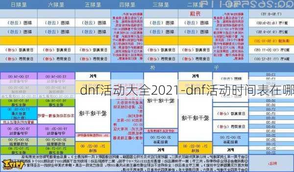 dnf活动大全2021-dnf活动时间表在哪