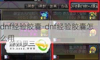dnf经验胶囊-dnf经验胶囊怎么用