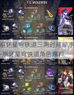 崩坏星穹铁道三测时间顺序-崩坏星穹铁道角色爆料