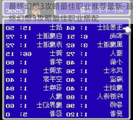 最终幻想3攻略最佳职业推荐最新-最终幻想3攻略最佳职业搭配