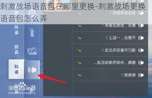 刺激战场语音包在哪里更换-刺激战场更换语音包怎么弄