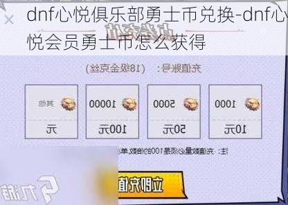 dnf心悦俱乐部勇士币兑换-dnf心悦会员勇士币怎么获得