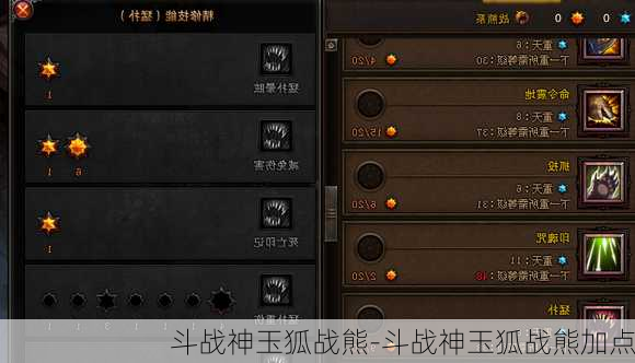 斗战神玉狐战熊-斗战神玉狐战熊加点