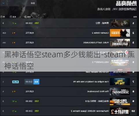 黑神话悟空steam多少钱能出-steam 黑神话悟空