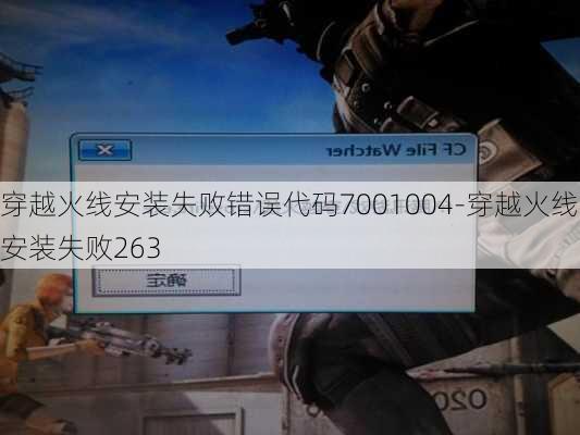 穿越火线安装失败错误代码7001004-穿越火线安装失败263