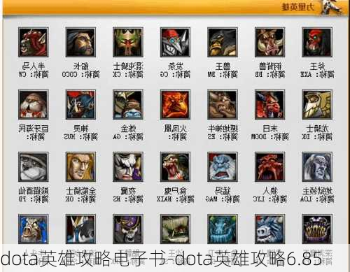 dota英雄攻略电子书-dota英雄攻略6.85